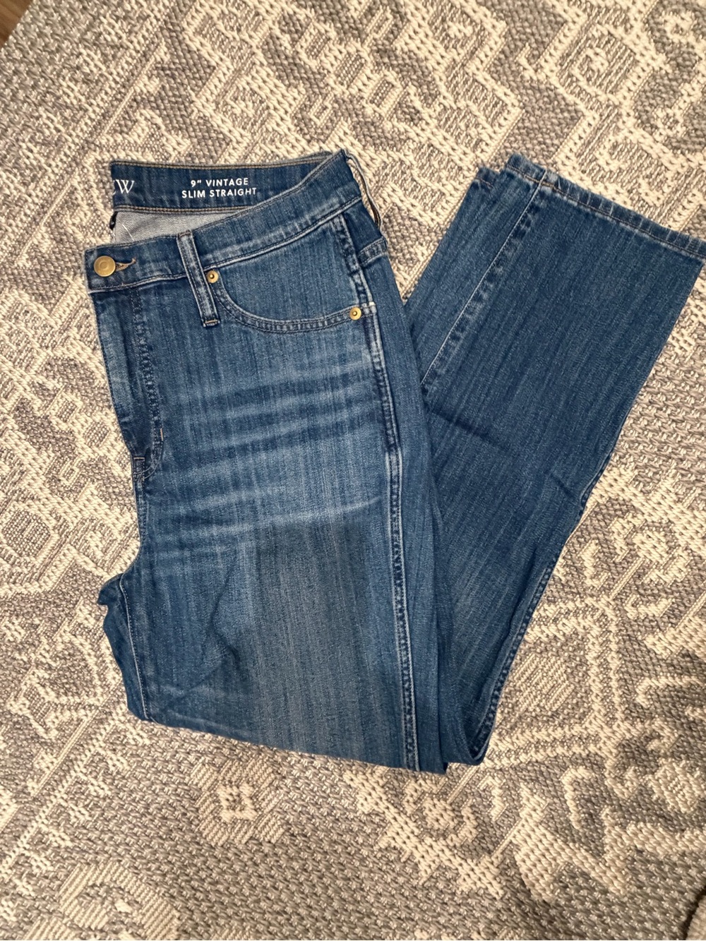 J. Crew Vintage Slim Straight Jeans in Dark Blue Wash